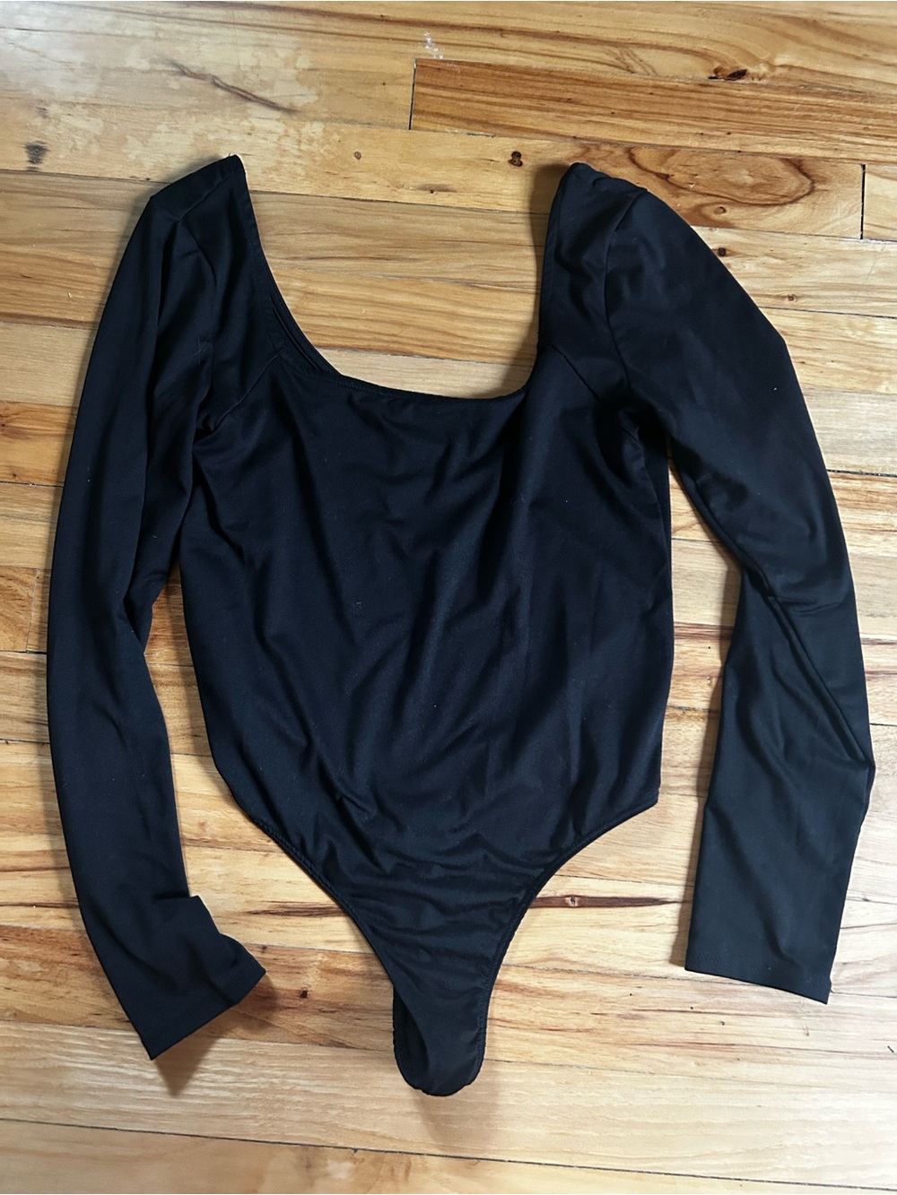 Project Social T Black Long Sleeve Scoop-Neck Bodysuit